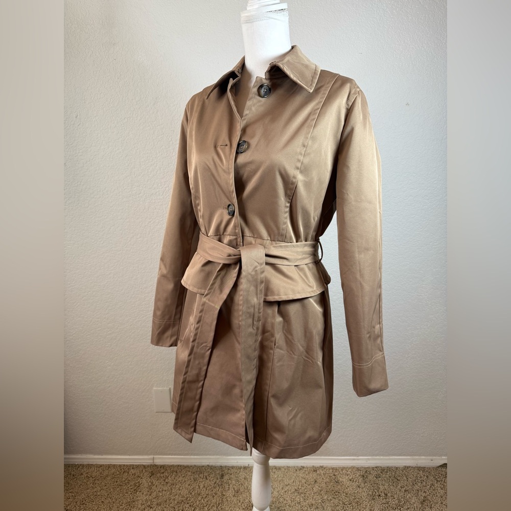 Plenty Tracy Reese Corin Peplum Belted Trench Coat